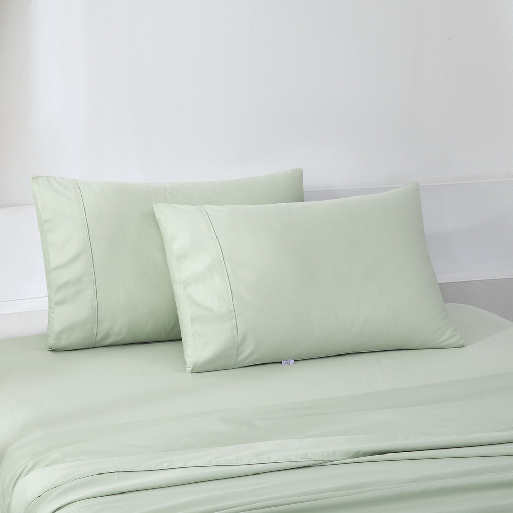 ESSN 500TC Cotton Sateen Standard Pillowcase Sage (Twin Pack)
