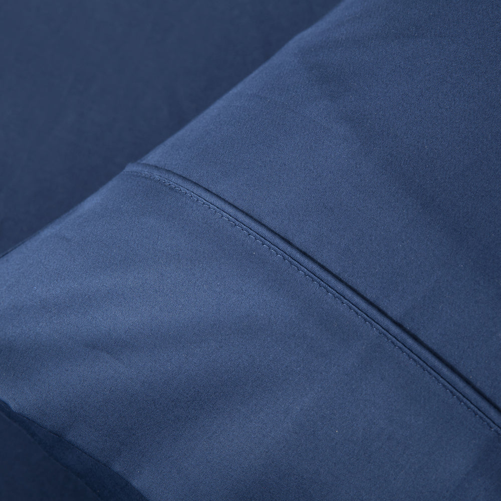 ESSN 500TC Cotton Sateen Standard Pillowcase Navy (Twin Pack)