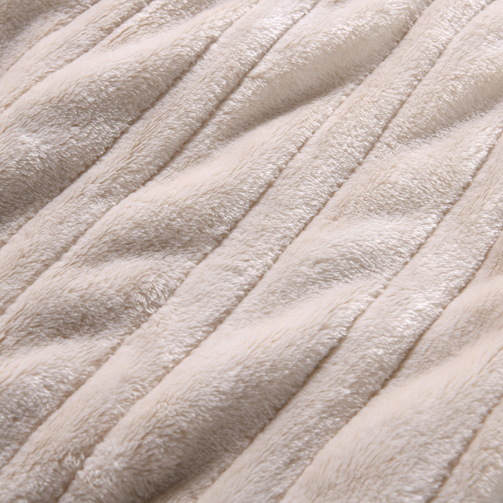 Dreamaker 500gsm Faux Fur Heated Throw Natural 200 x 180cm