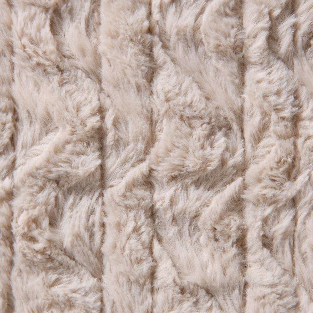 Dreamaker 500gsm Faux Fur Heated Throw Natural 200 x 180cm