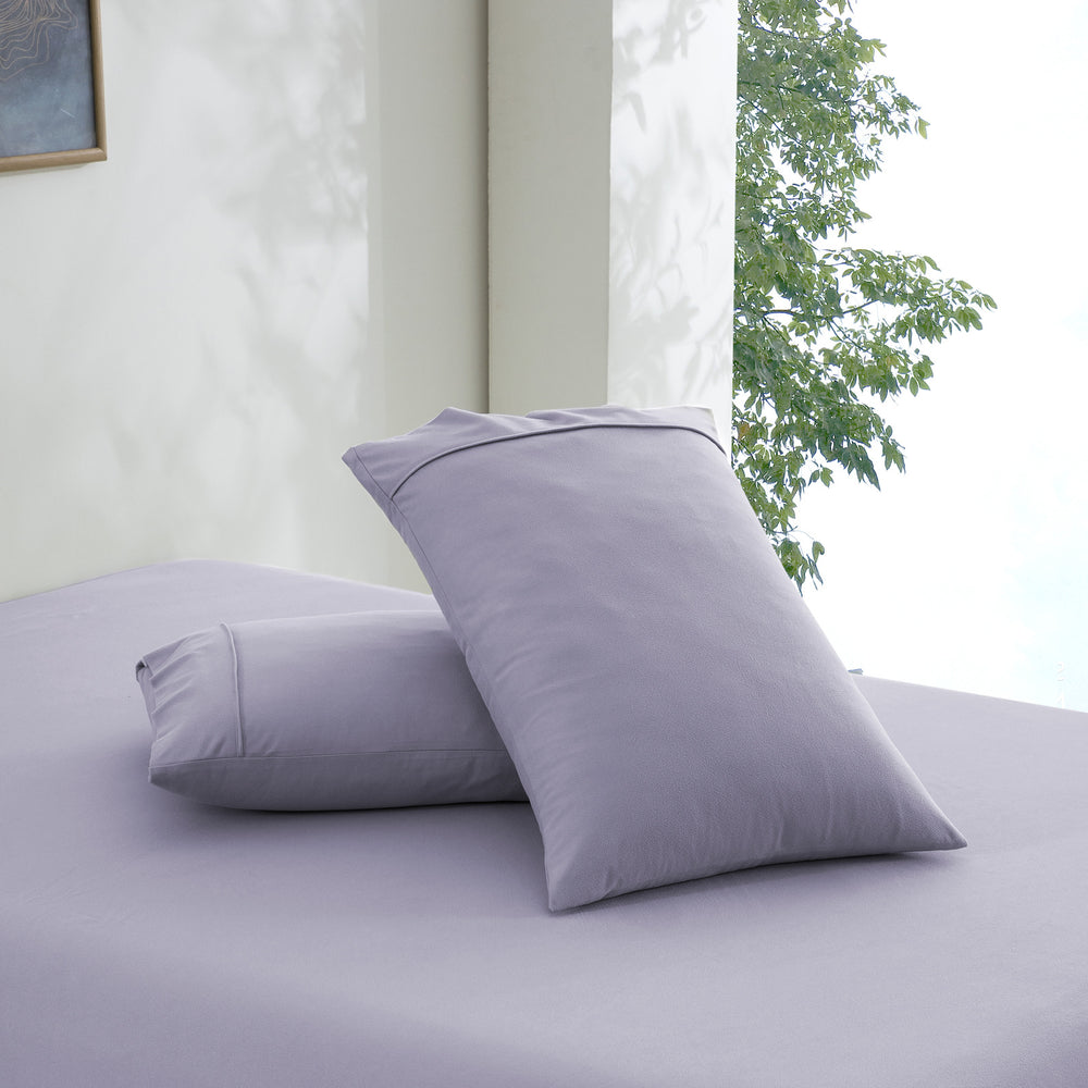 Dreamaker Micro Flannel Sheet Set Single Bed Lavender