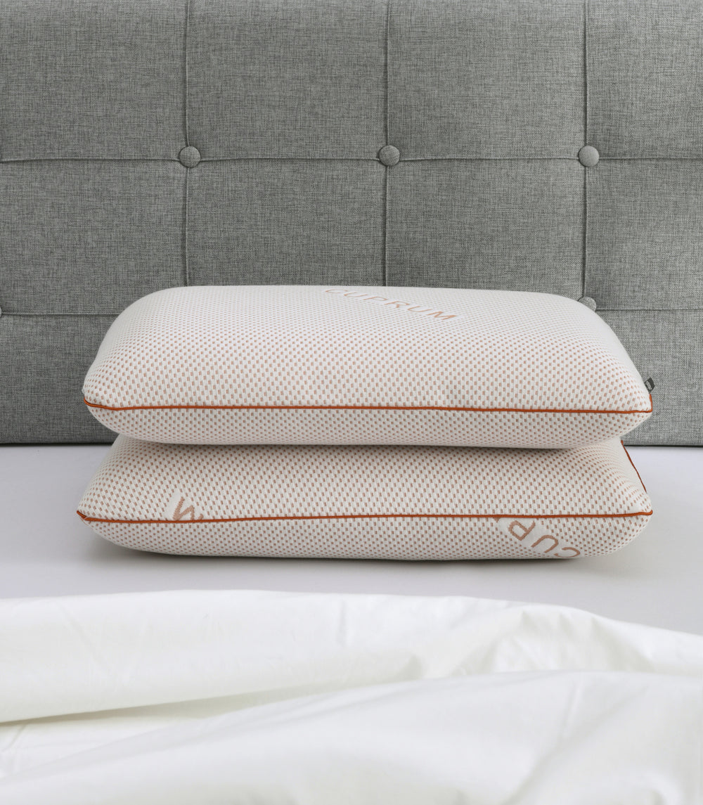 Dreamaker Copper Cooling Gel Top Memory Foam Pillow Standard Twin Pack