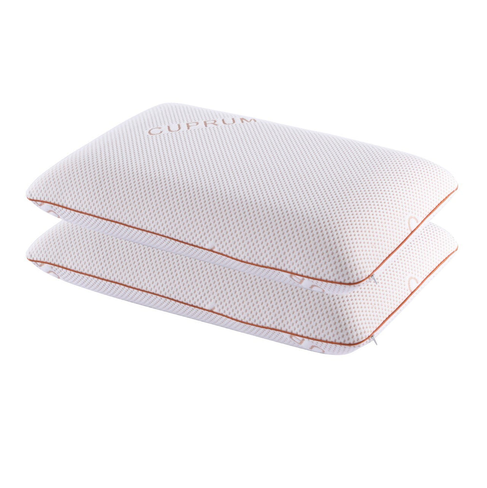 Dreamaker Copper Cooling Gel Top Memory Foam Pillow Standard Twin Pack