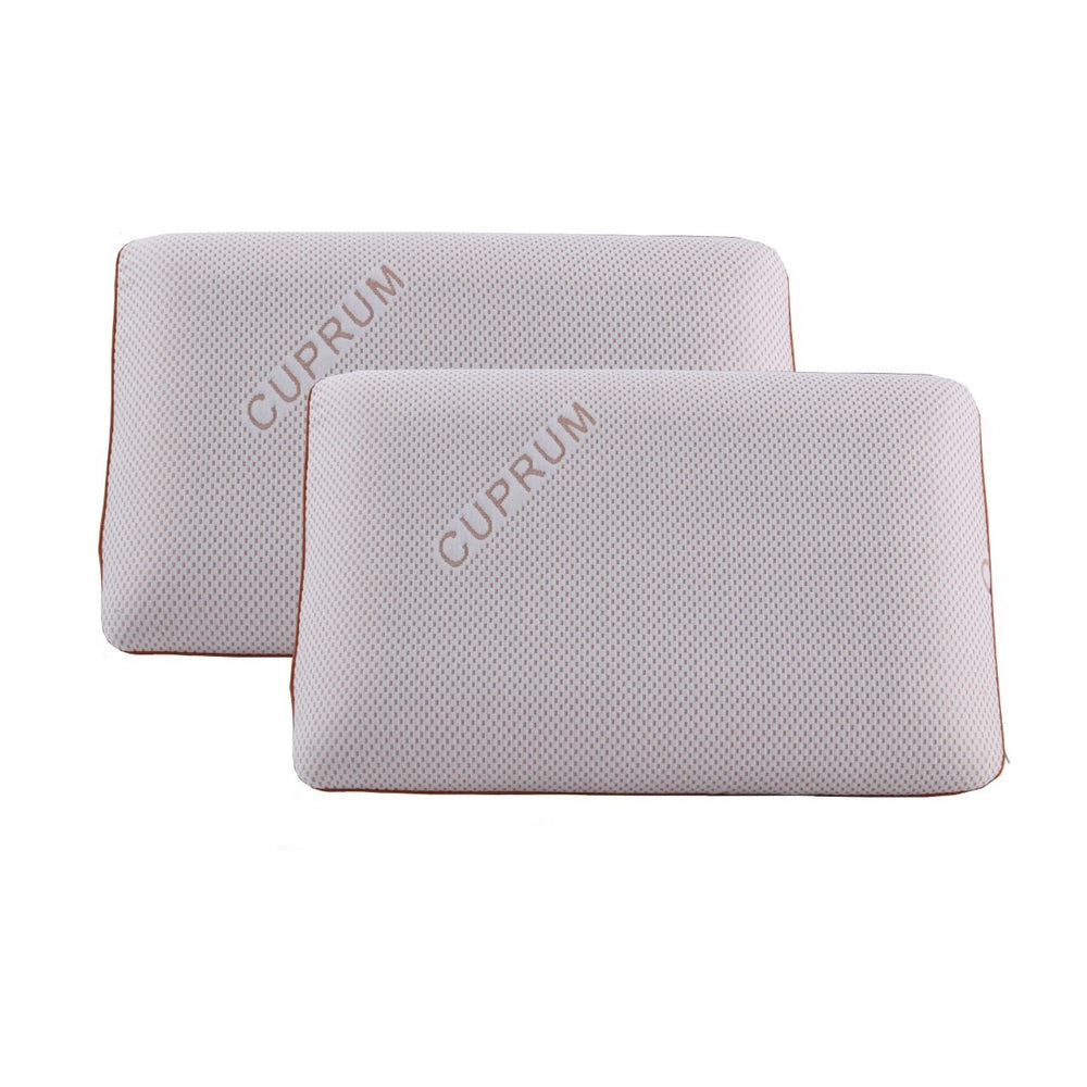 Dreamaker Copper Cooling Gel Top Memory Foam Pillow Standard Twin Pack