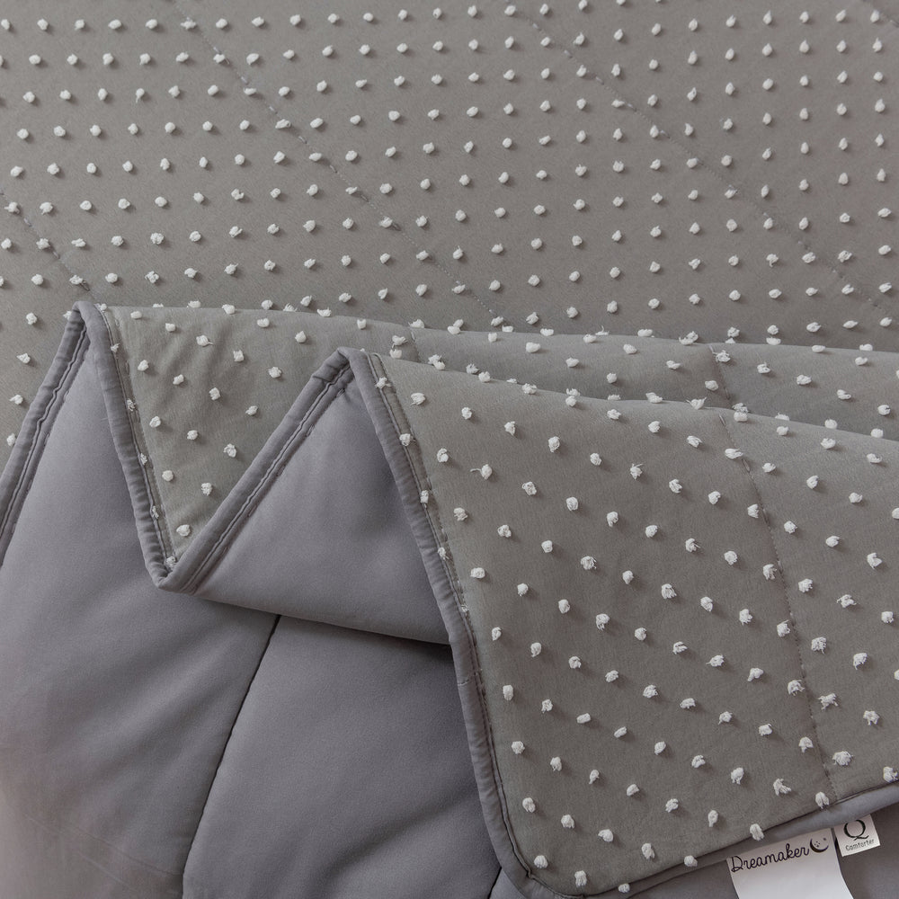 Dreamaker Finley Dot 6 Piece Comforter Set Charcoal Double Bed