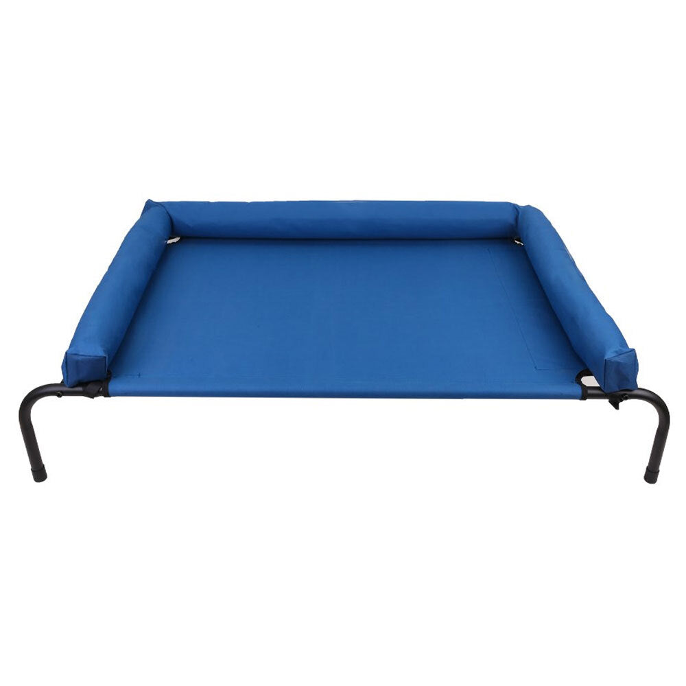 Paws &amp; Claws Elevated Bolster Pet Bed 90x60x23cm - Blue