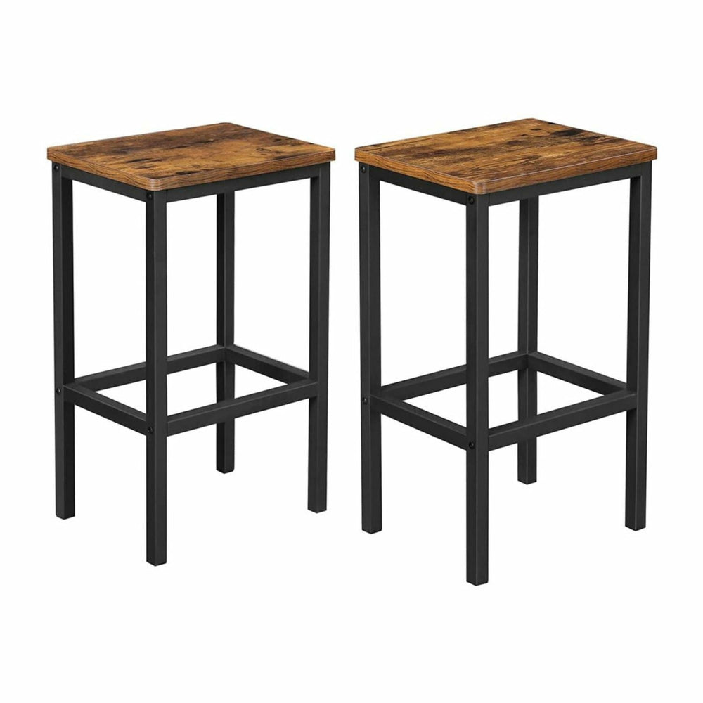 Vasagle ALINRU Bar Stools with Footrest Set of 2 Bar Chairs Rustic Brown