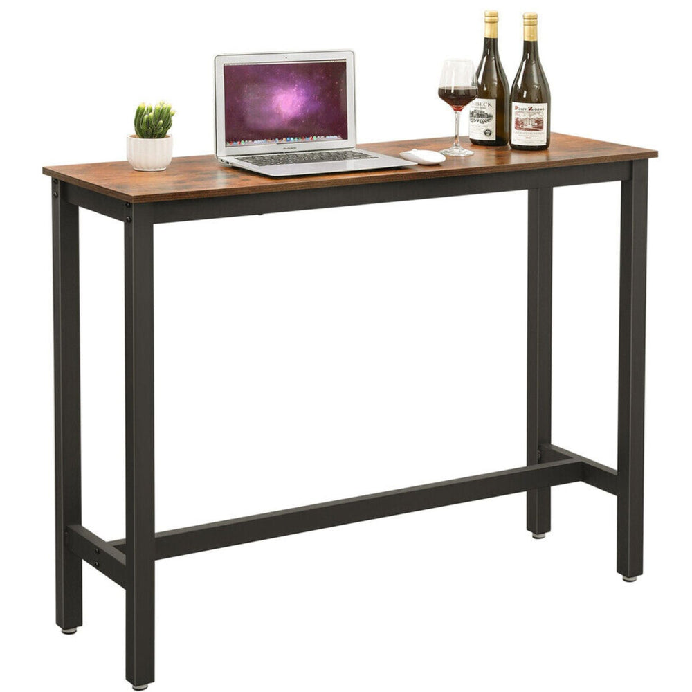 VASAGLE Industrial Kitchen Cafe Tall Desk Rectangular Bar Table - Rustic Brown