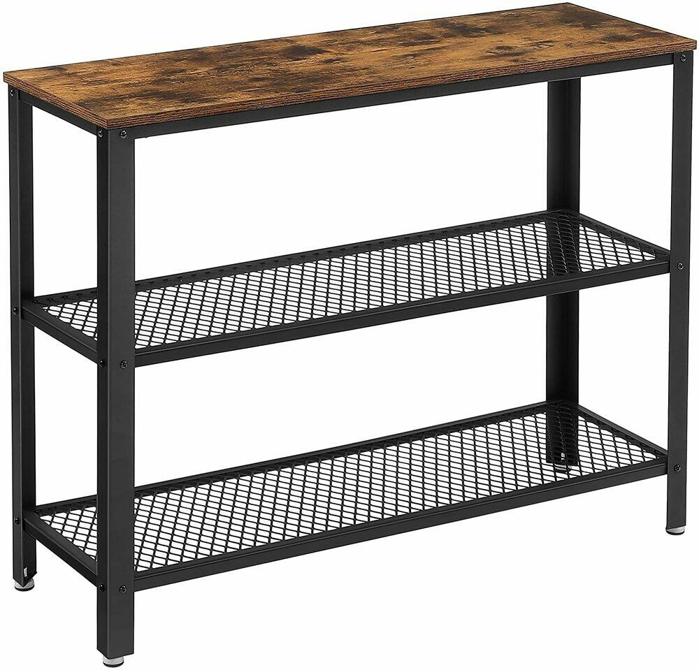 VASAGLE Entry Hall Shelf Storage Rack Console Table - Rustic Brown