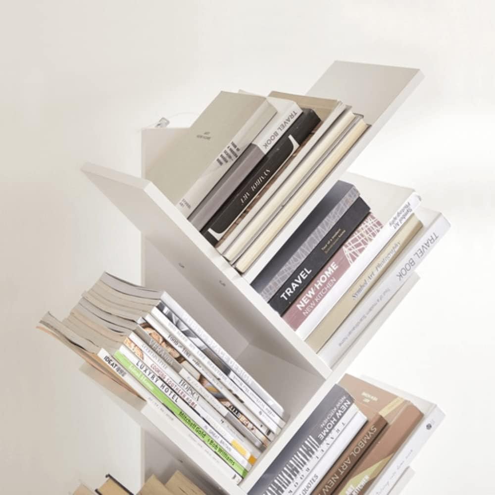 VASAGLE 8-Tier Tree Bookshelf Wooden Shelves Display Storage Shelf Bookcase