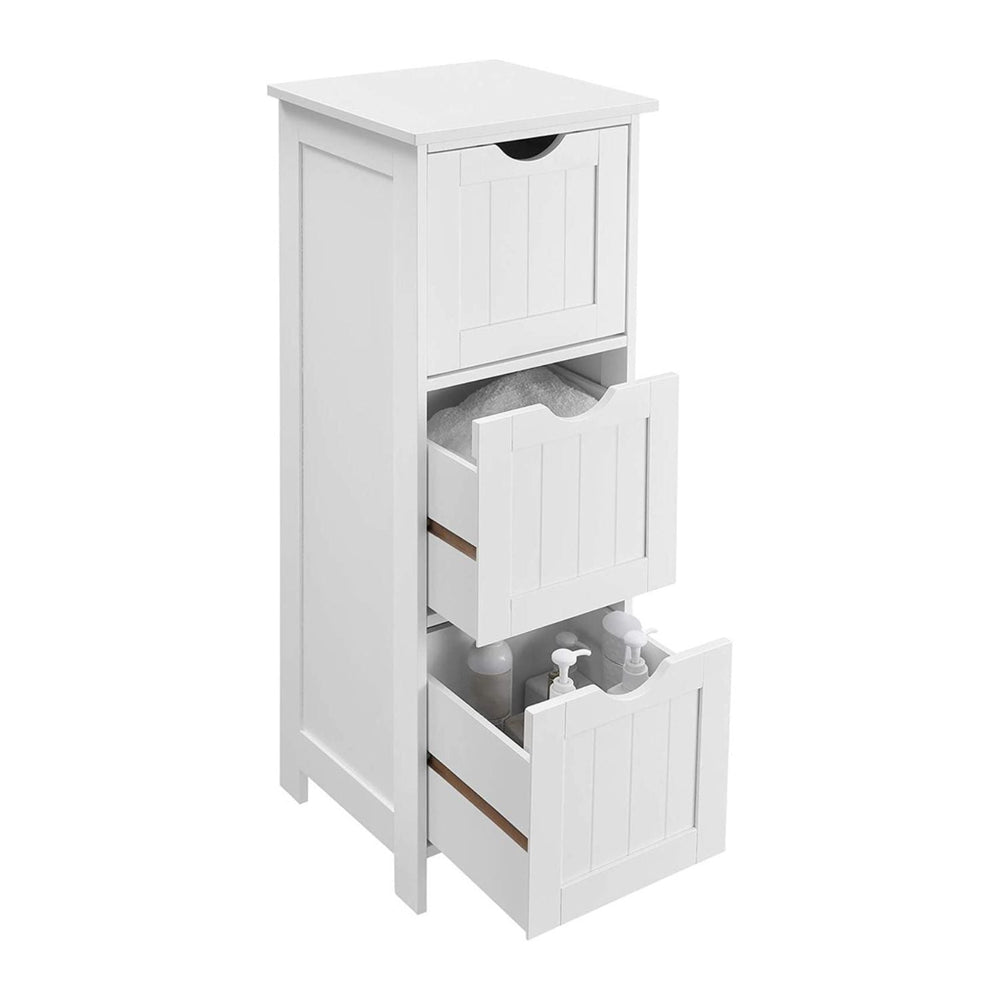 VASAGLE Bathroom Floor Storage Cabinet, Slim Storage Unit 3 Drawers, 32 x 30 x 81 cm, for Bathroom, Living Room, Bedroom, Kitchen