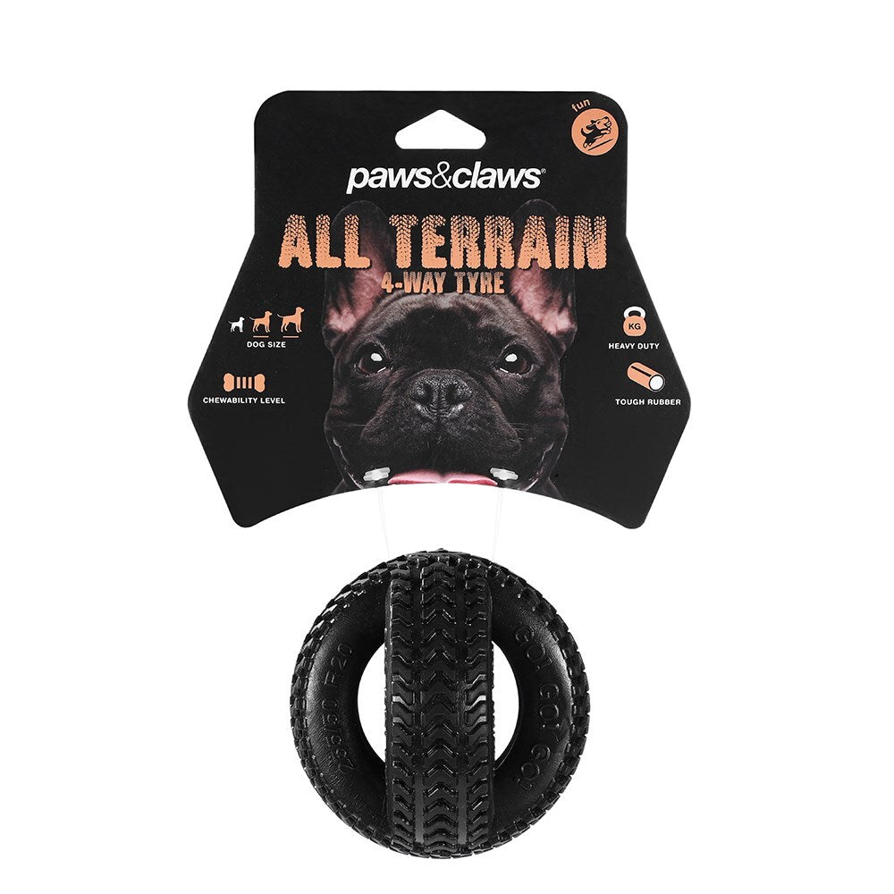 Paws &amp; Claws 4-Way 9.5cm TPR Tyre - Black