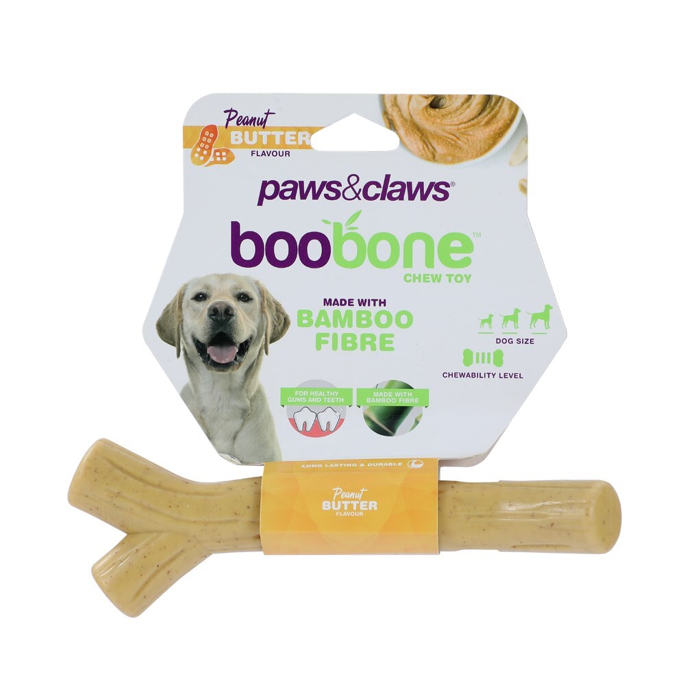 Paws &amp; Claws BooBone Branch Chew Toy - Peanut Butter