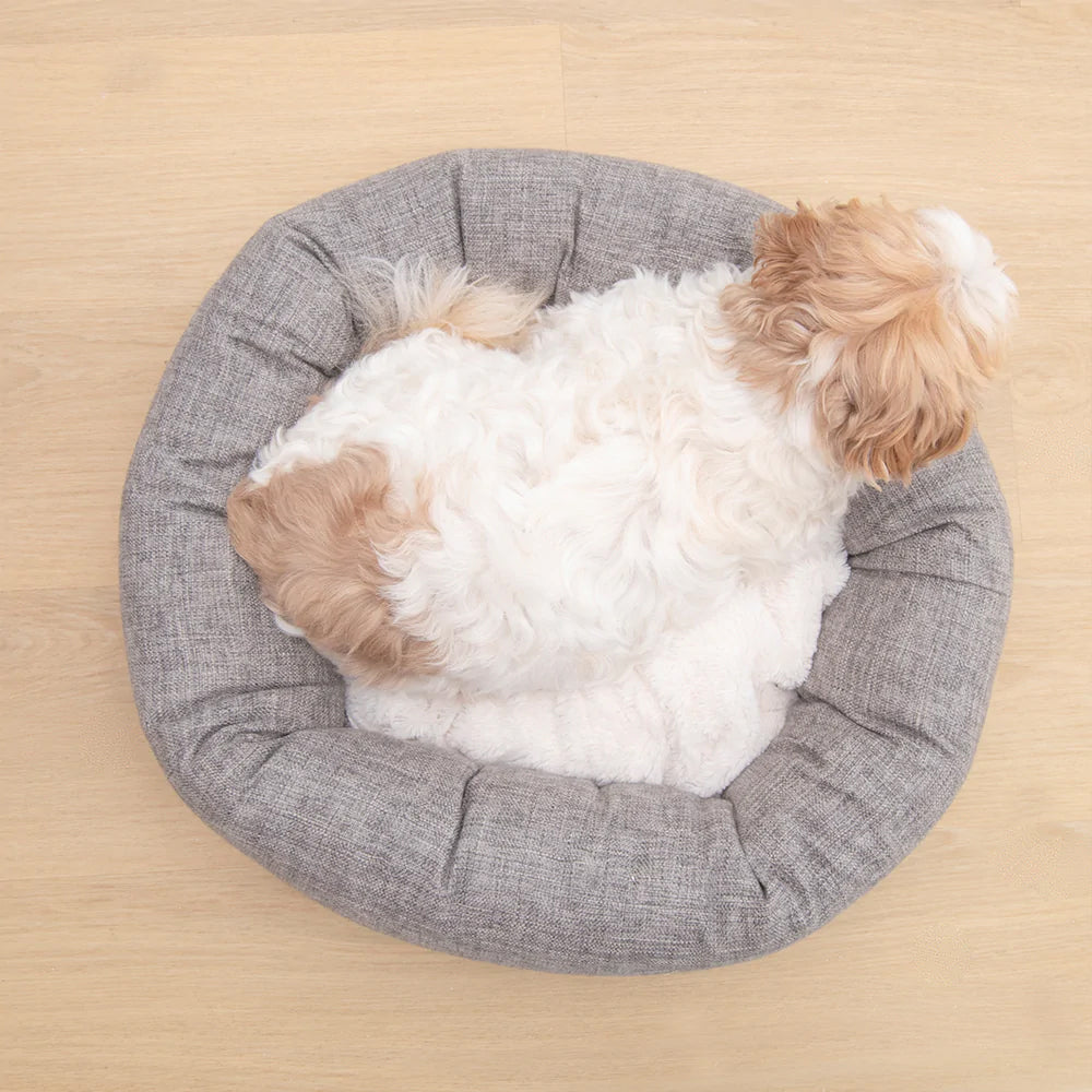 Louie Living Donut Pet/Dog Lounger/Bed Medium - Grey