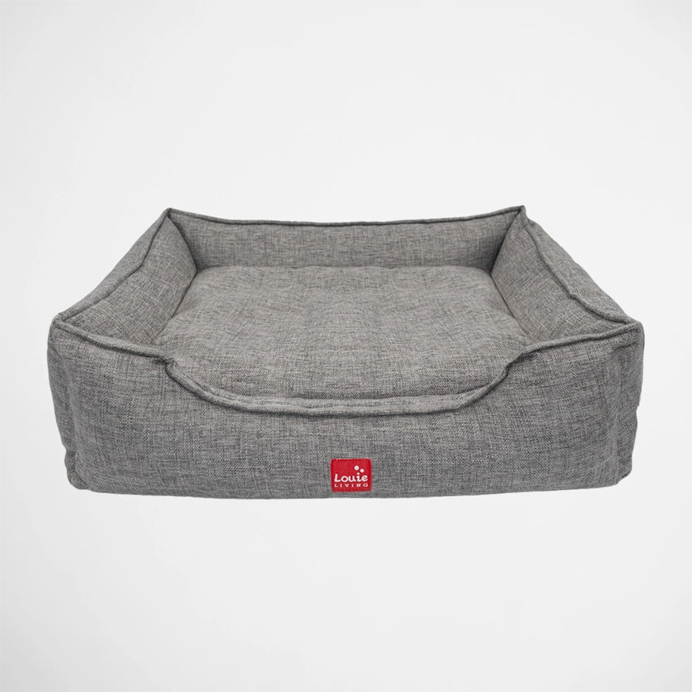 Louie Living Rectangle Pet/Dog Lounger Bed Small - Grey