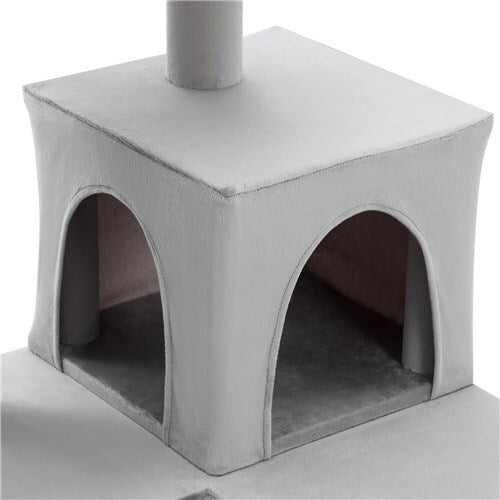 Paws &amp; Claws Catsby Clifton Condo Cat Tree 50X50X98cm Silver Grey