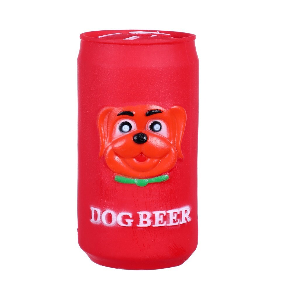 Paws &amp; Claws Beer Can Vinyl Pet Toy 11cm Assorted