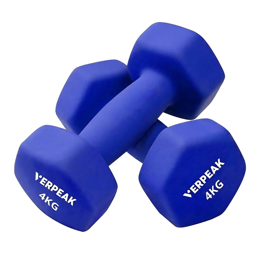 2pcs VERPEAK 4kg Exercise Fitness Gym Workout Weights Neoprene Dumbbell - Blue