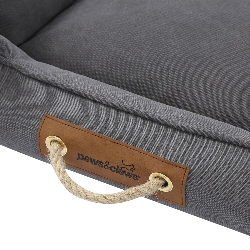 Paws &amp; Claws Lighthouse Medium Walled Canvas Bed - Dark Grey