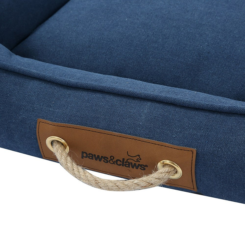 Paws &amp; Claws Lighthouse Medium Walled Canvas Bed - Navy