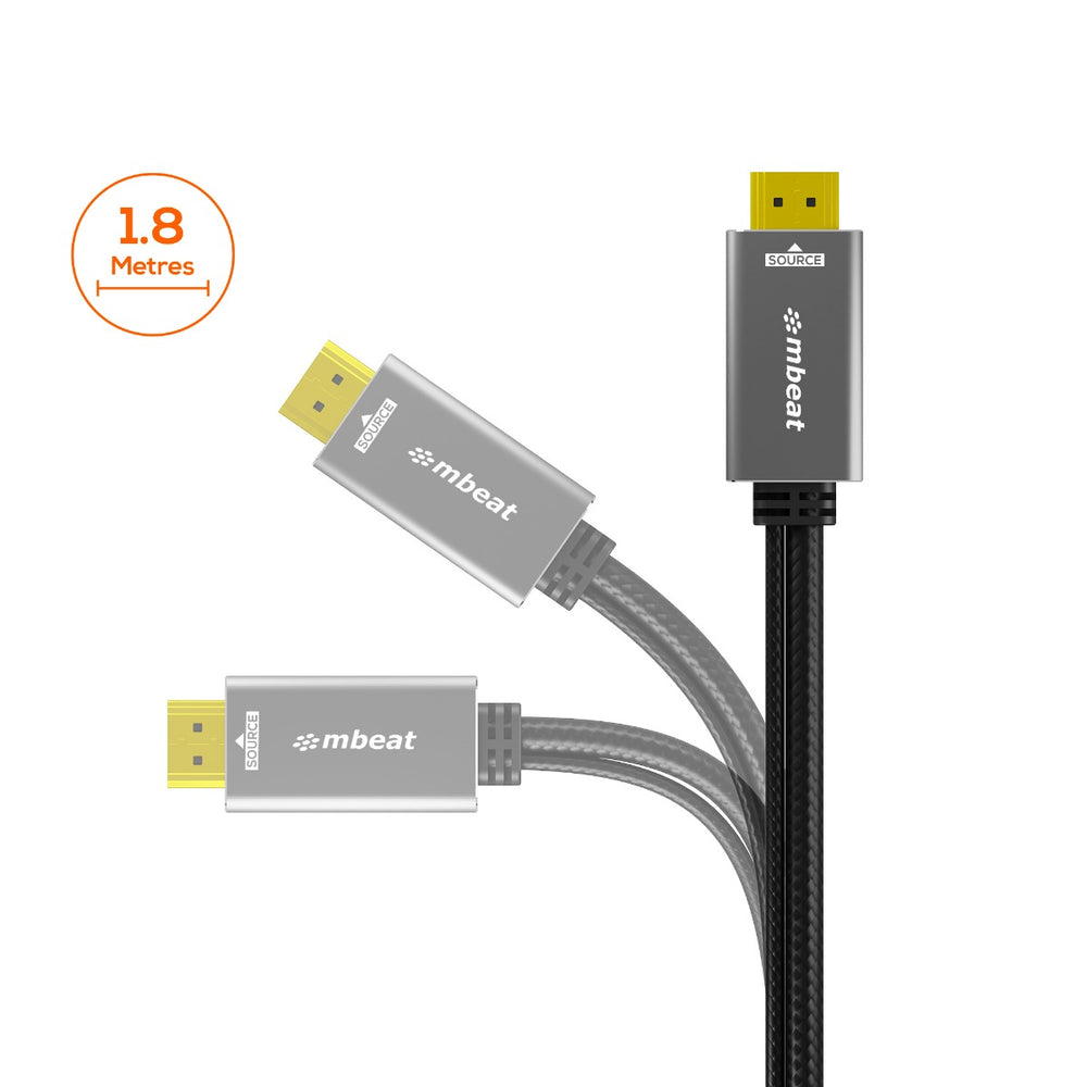 mbeat ToughLink 1.8m HDMI to DisplayPort Cable with USB Power