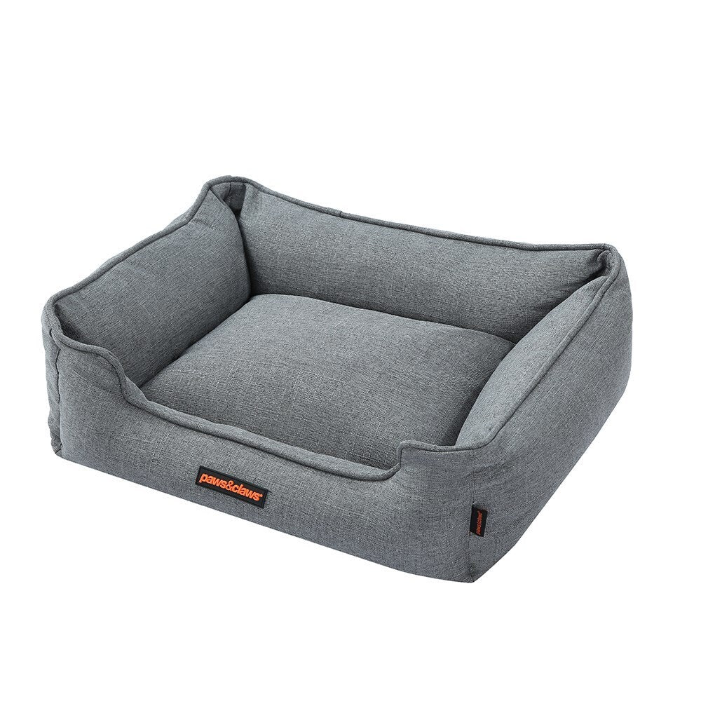 Paws &amp; Claws Pia Walled Pet Bed Med Grey 60X50X18cm