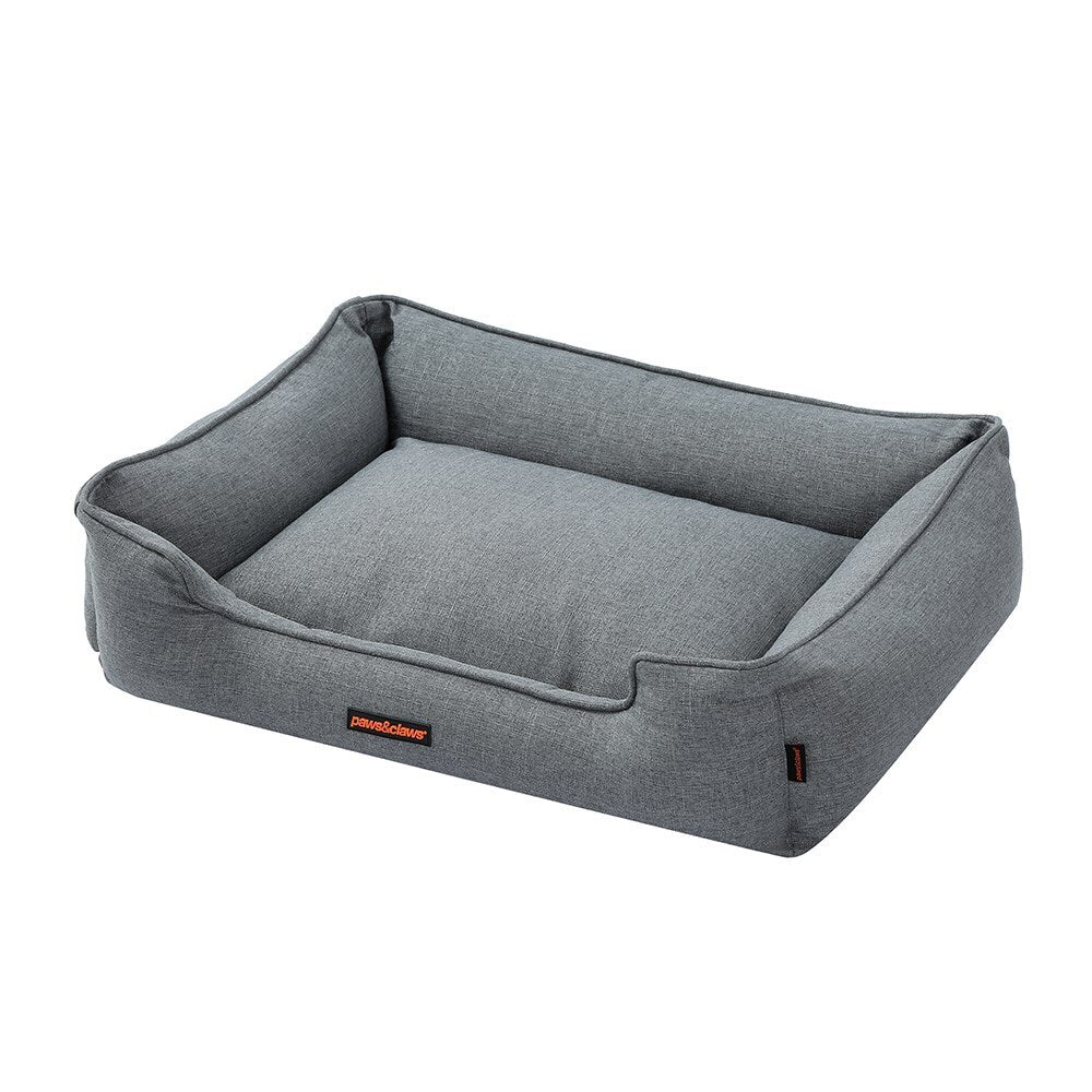Paws &amp; Claws Pia Walled Pet Bed Lge Grey 80X60X20cm