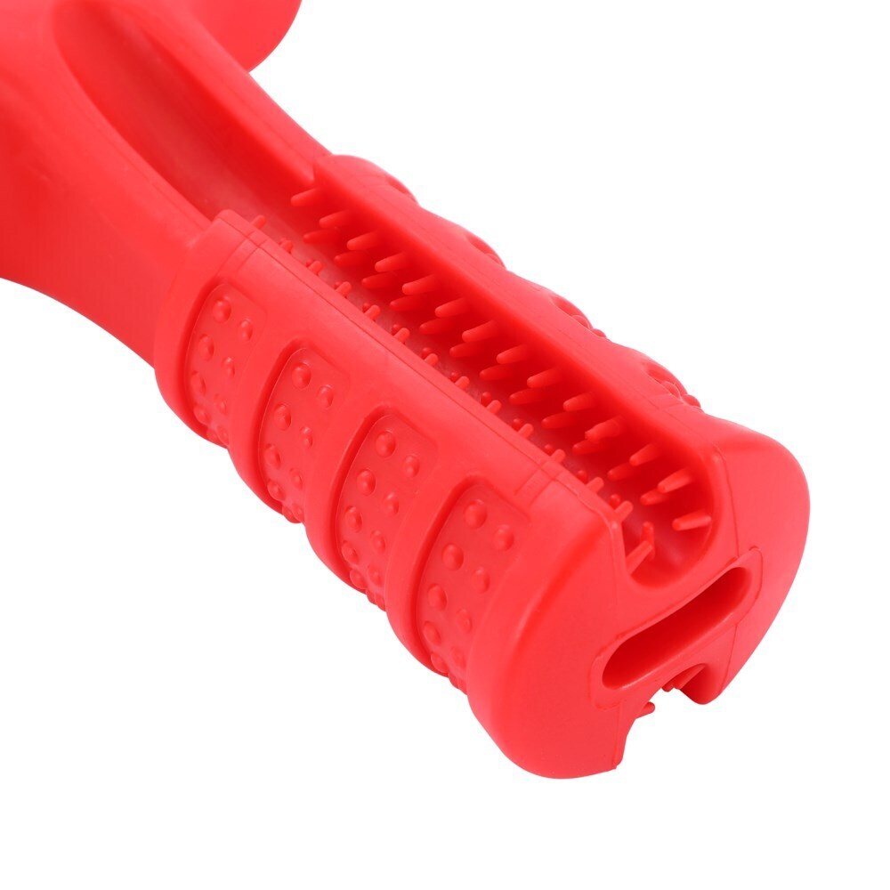 Paws &amp; Claws Flavour-Bone T Bone Beef Flavoured Rubber Toy 17X13X6cm Red