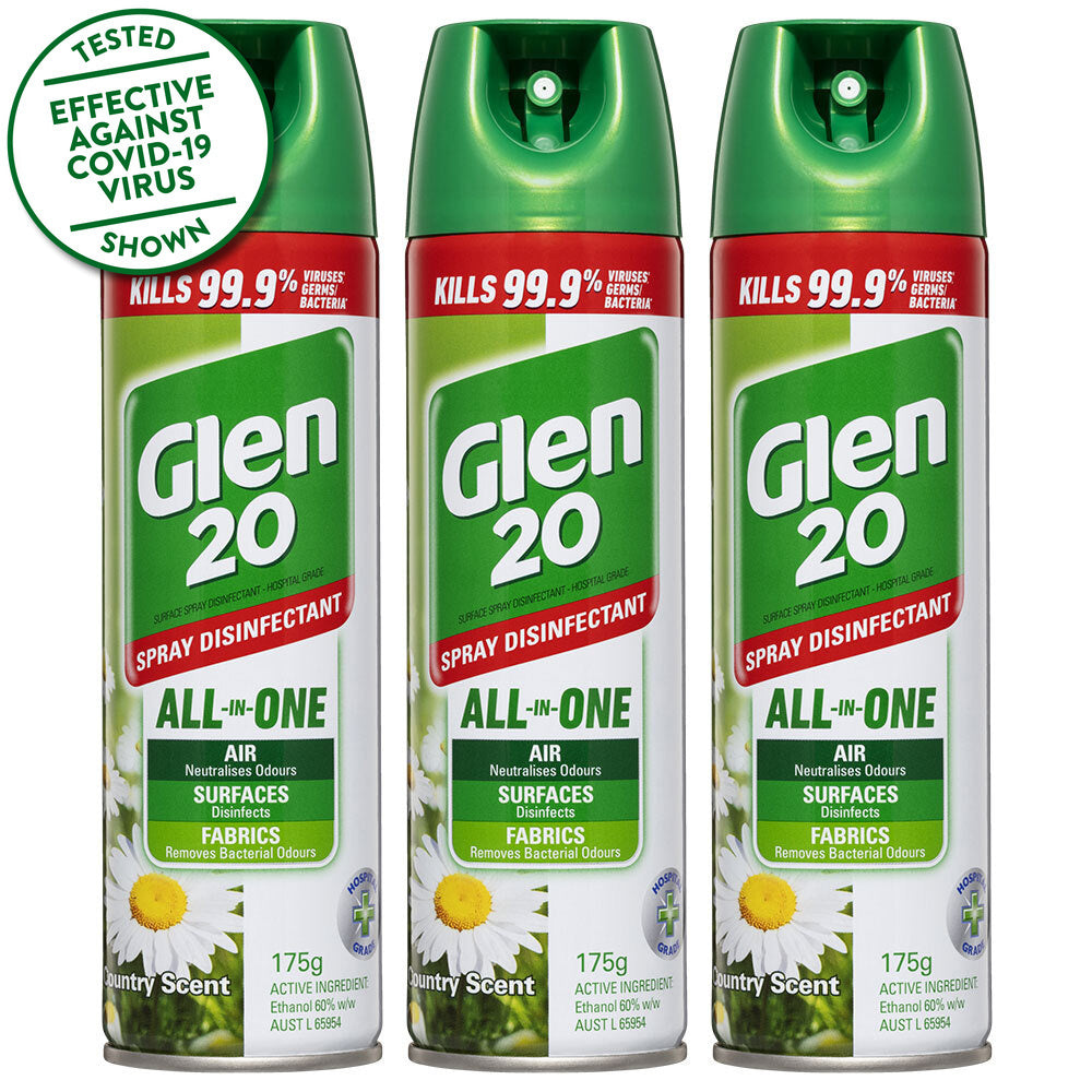 3PK Glen20 175g Disinfectant Spray Aero Country Scent