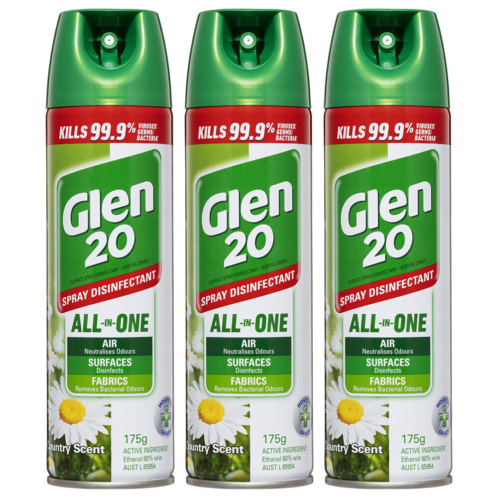 3PK Glen20 175g Disinfectant Spray Aero Country Scent