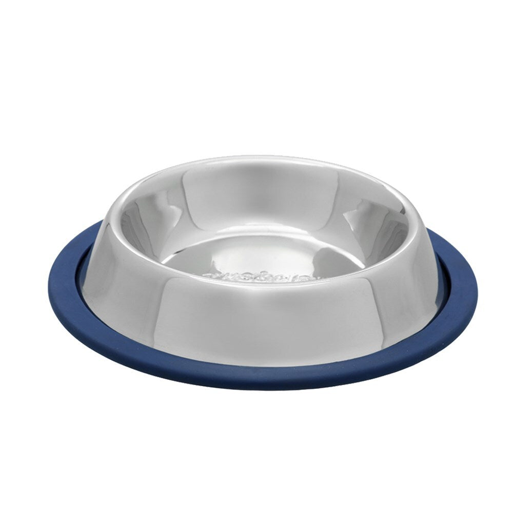 Paws &amp; Claws Stainless Steel 700ml Anti-Skid Pet Bowl Blue