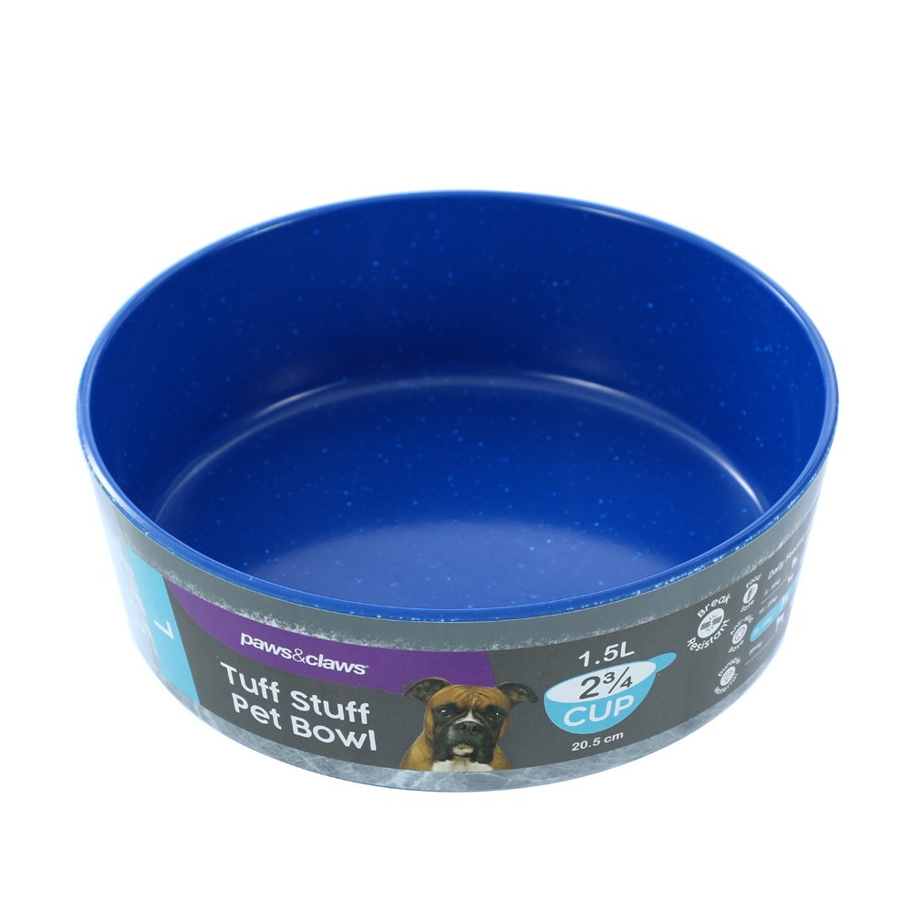 Paws &amp; Claws Tuff Stuff Pet Bowl Blue Lge 1.5L 20.5X6.5cm