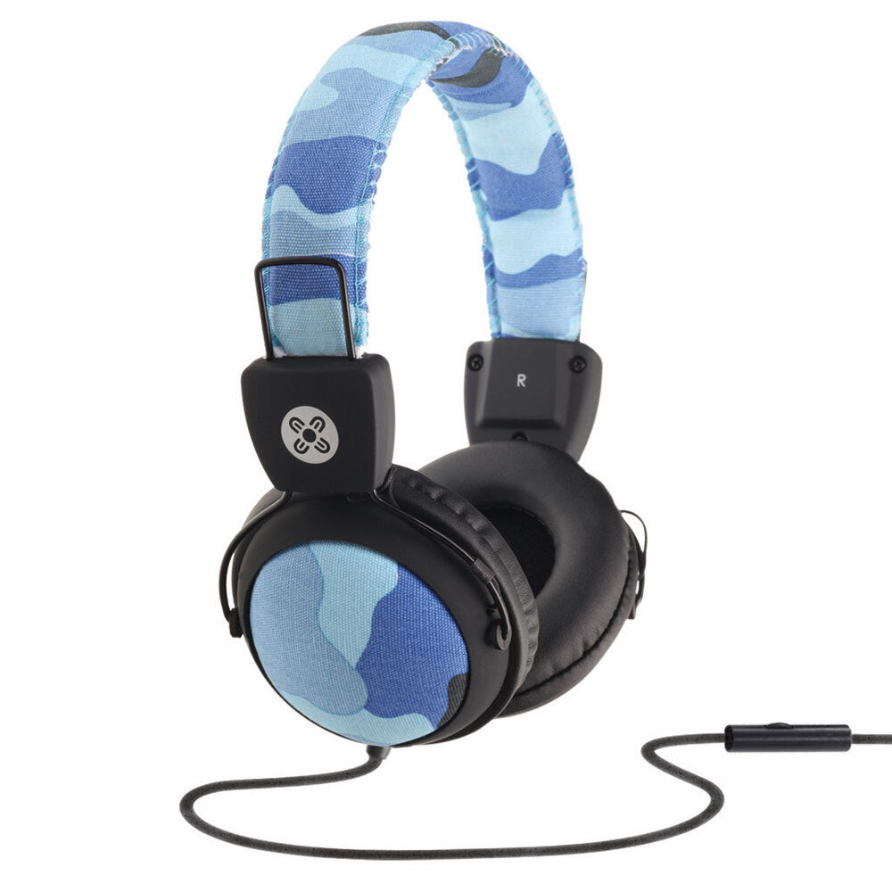 Moki Camo Headphones w/ In-line Mic - Blue