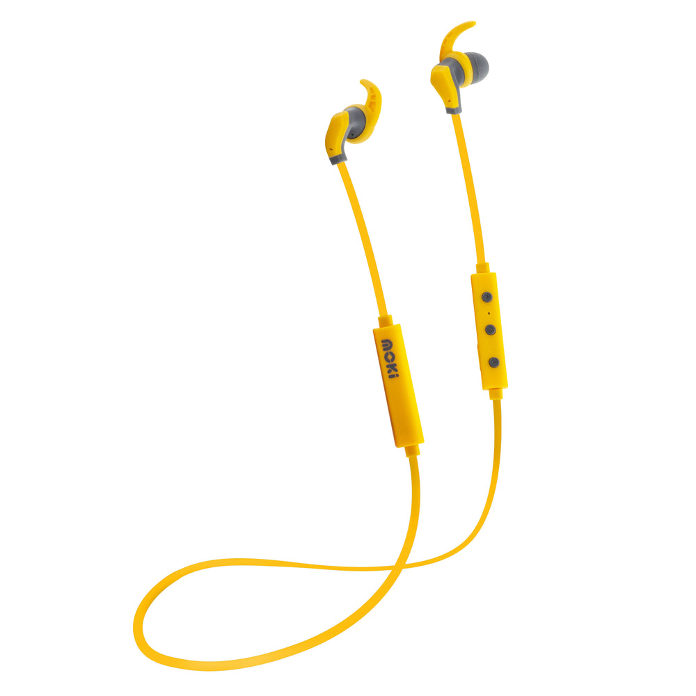 Moki Hybrid Bluetooth Earphones Yellow