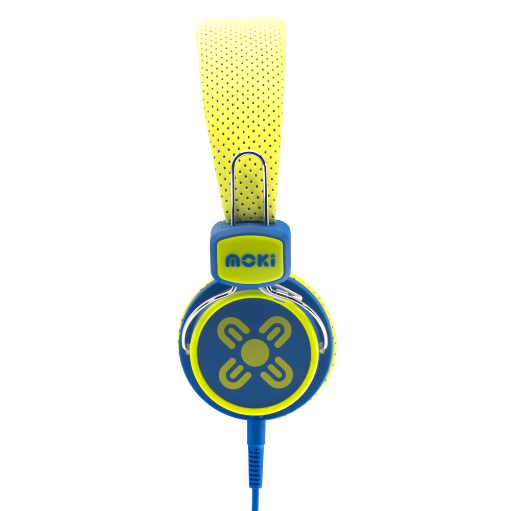 2PK Moki Kid Safe Volume Limited Headphones 3y+ Yellow &amp; Blue