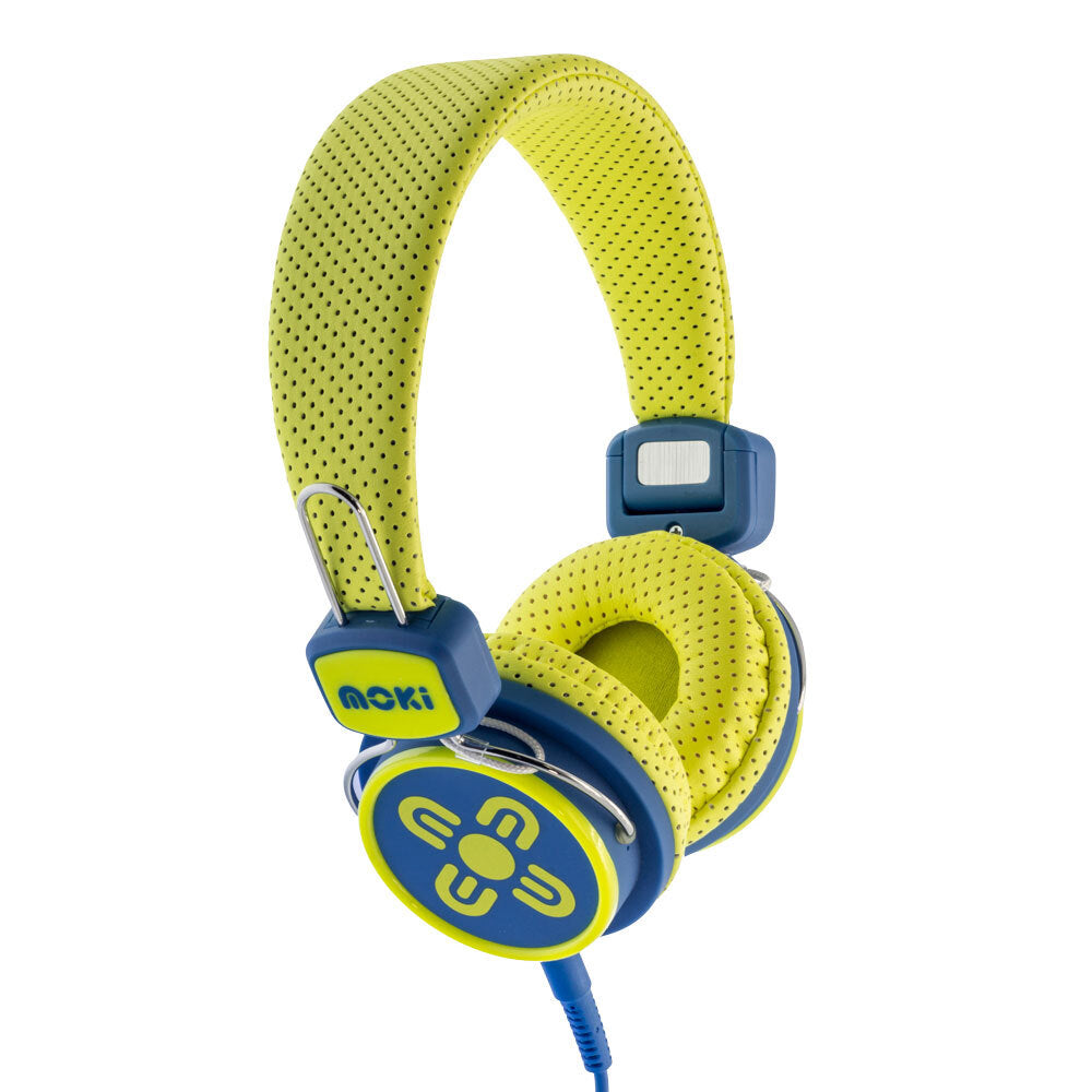 2PK Moki Kid Safe Volume Limited Headphones 3y+ Yellow &amp; Blue