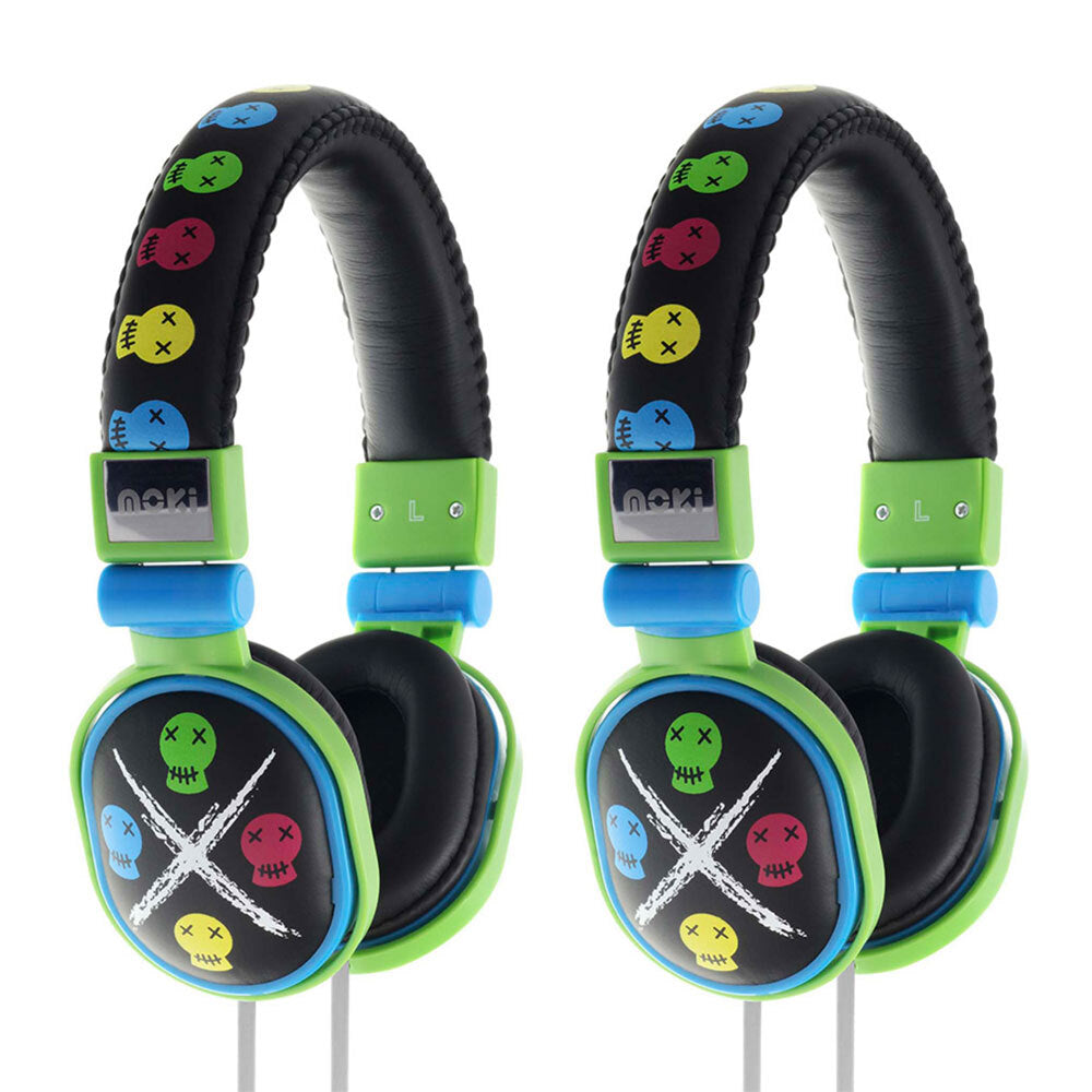 2PK Moki Popper Skull Black Headphones