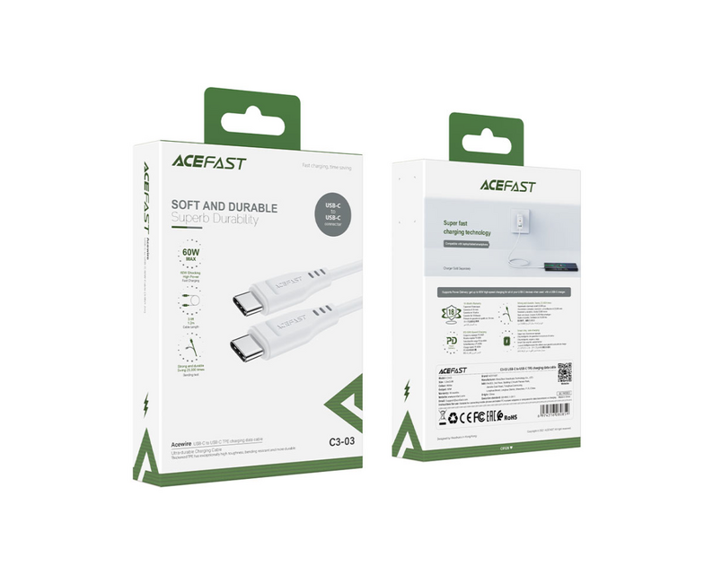 ACEFAST White Charging Data Cable C3-03 USB-C to USB-C