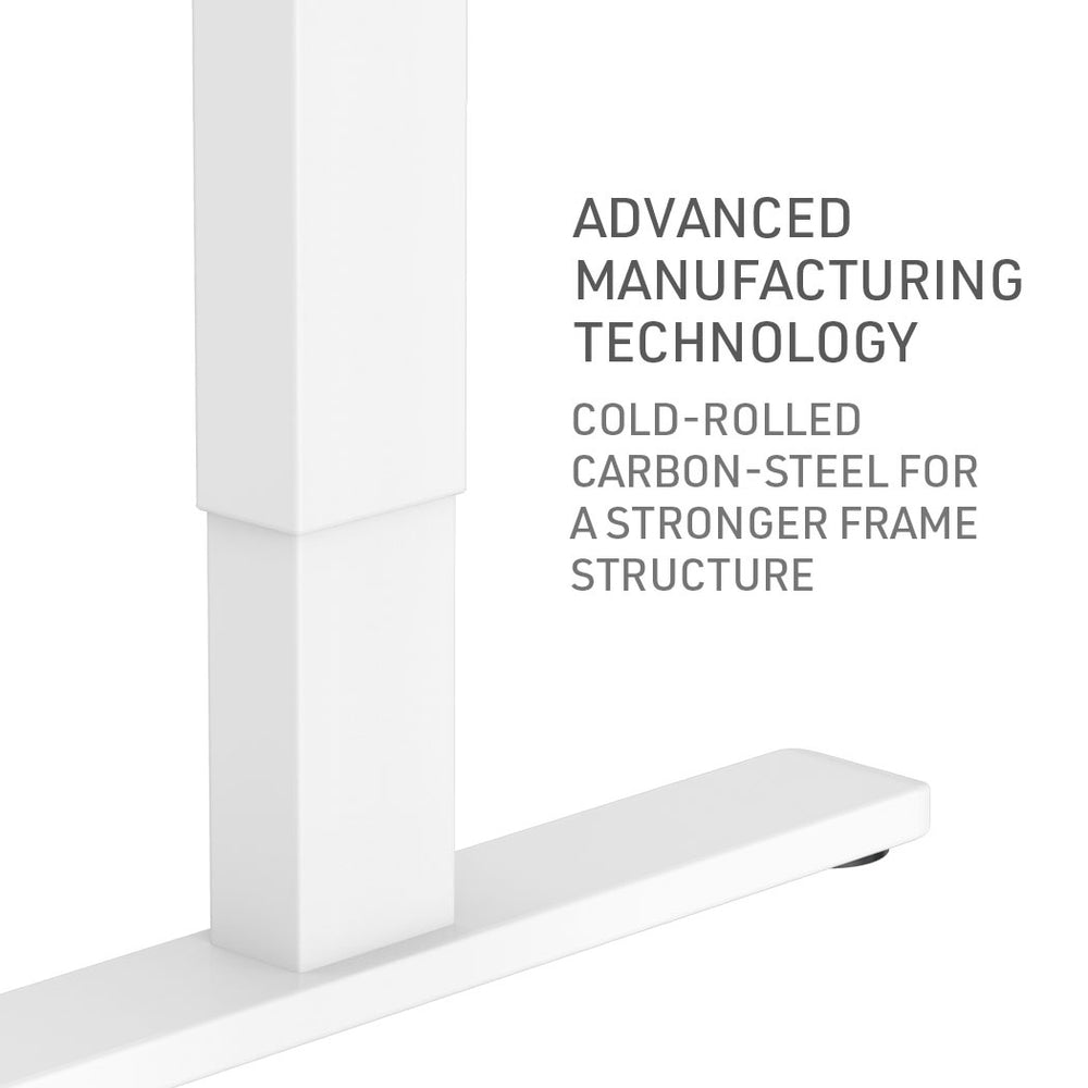 Fortia Sit To Stand Up Standing Desk, 120x60cm, 72-118cm Electric Height Adjustable, 70kg Load, White Oak Style/White Frame