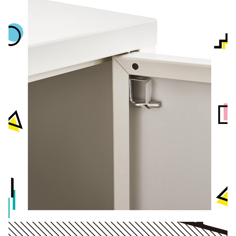 ArtissIn Sideboard Metal Cabinet White