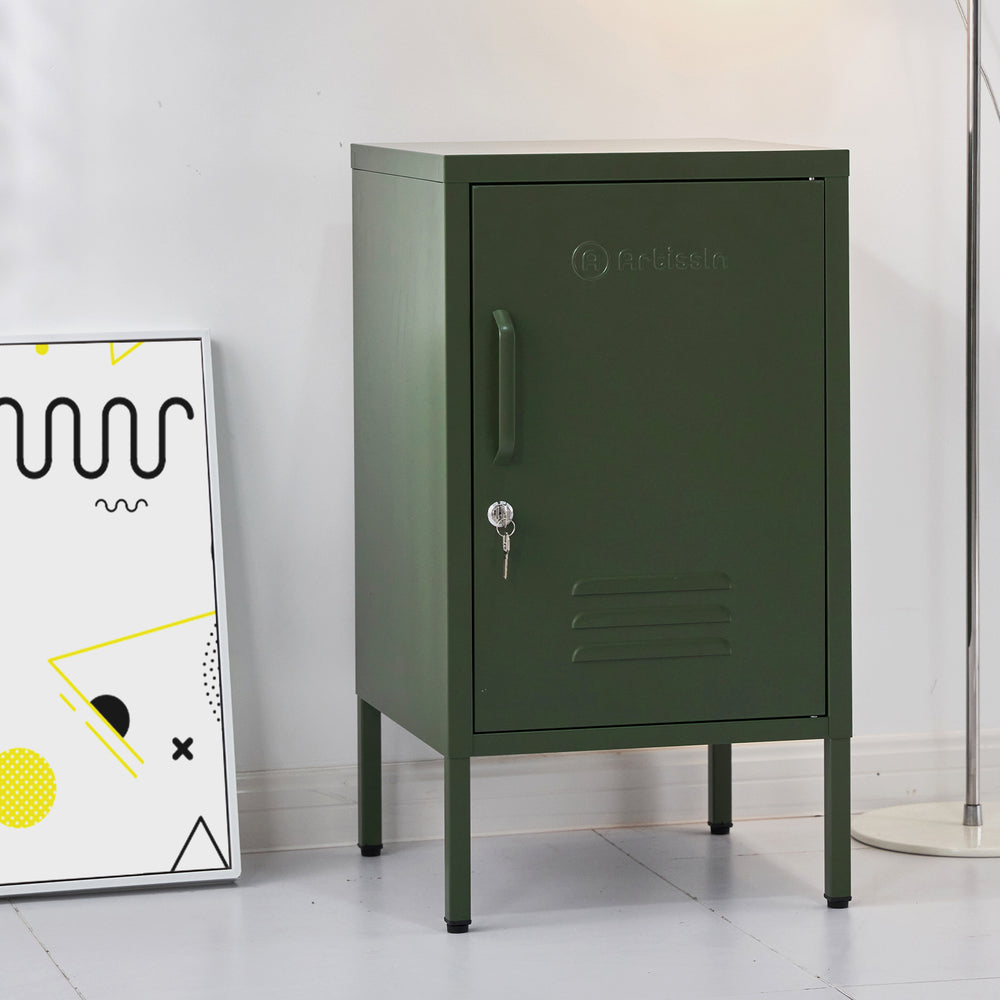 ArtissIn Mini Metal Locker Storage Cabinet Green