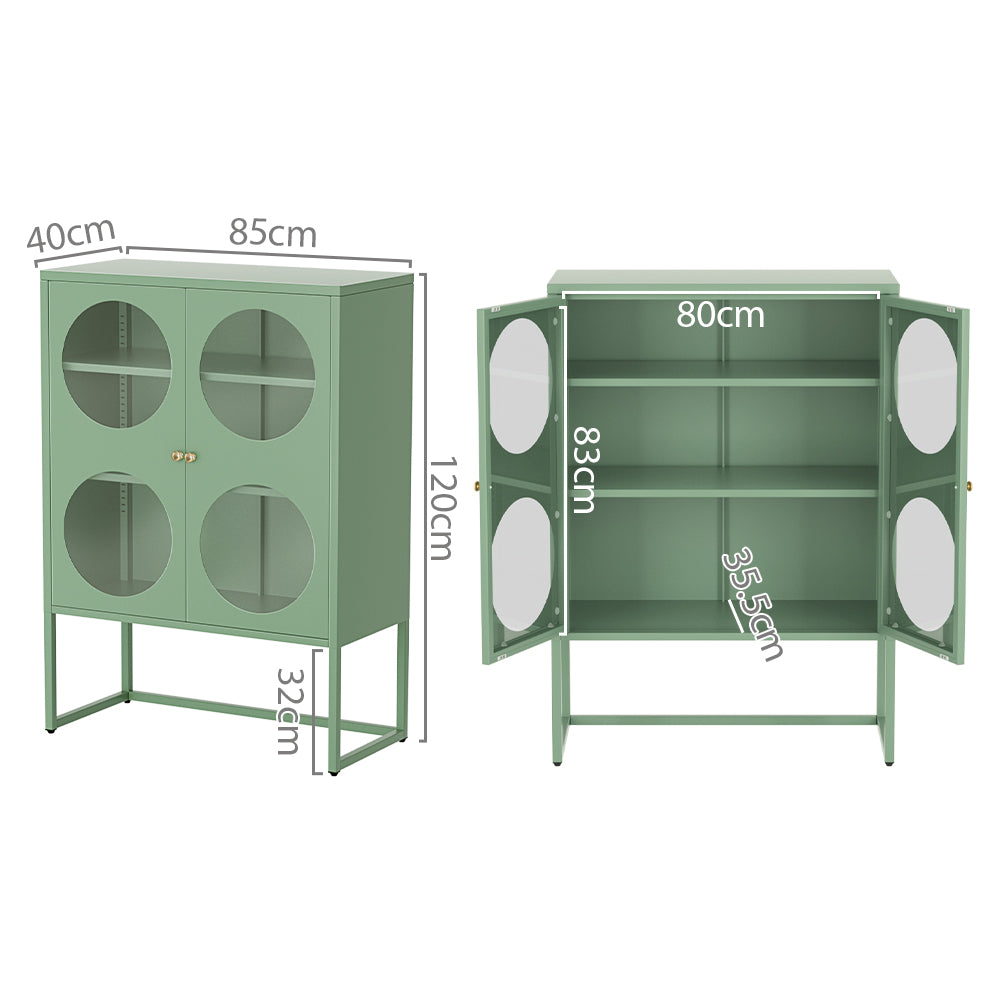 ArtissIn Sideboard Metal Locker Cabinet - ELLA Green