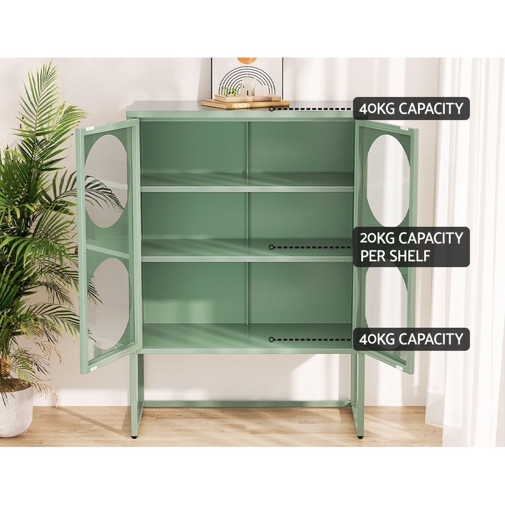 ArtissIn Sideboard Metal Locker Cabinet - ELLA Green