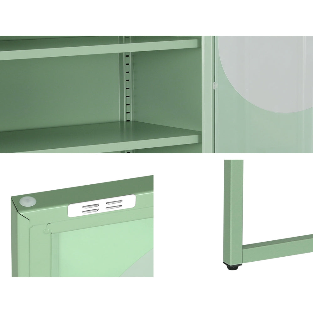 ArtissIn Sideboard Metal Locker Cabinet - ELLA Green