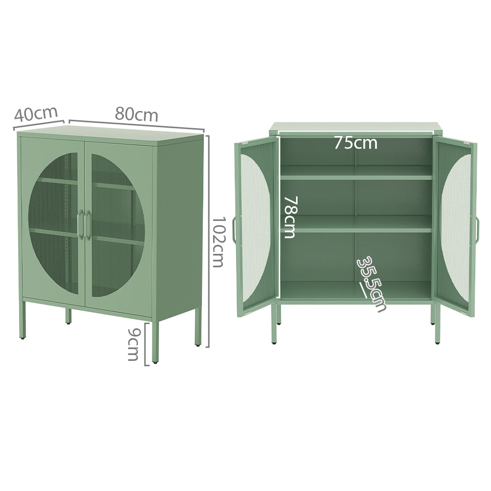 ArtissIn Sideboard Metal Locker Cabinet - ELSA Green