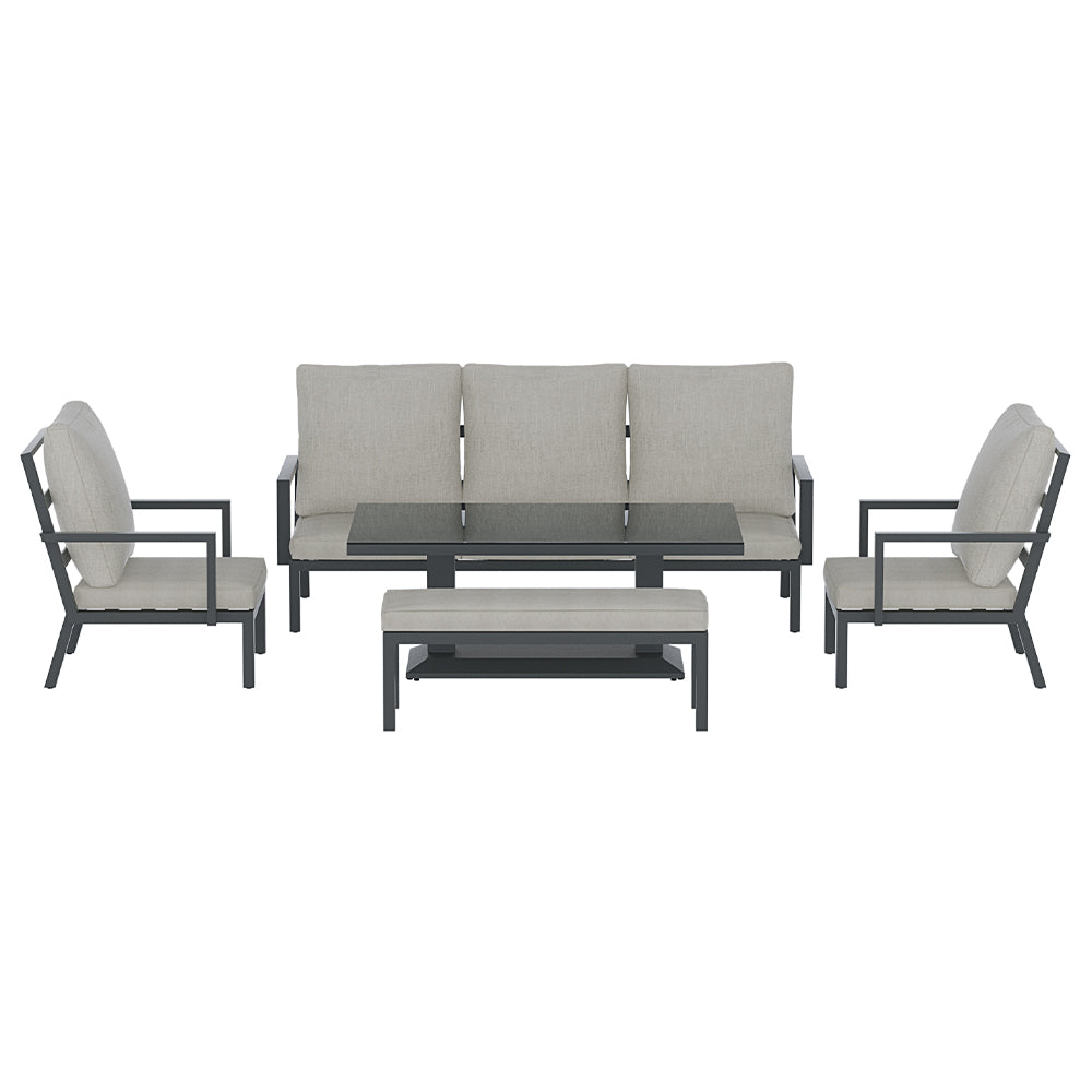 Gardeon 5pcs Outdoor Sofa Set with Bench 7-Seater