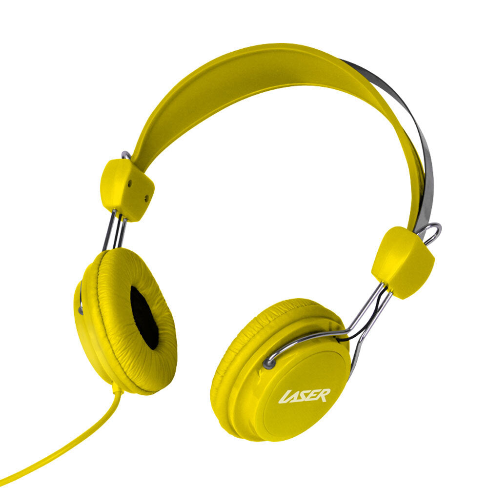 2PK Laser Volume Restricted Stereo Headphones For Kids - Yellow