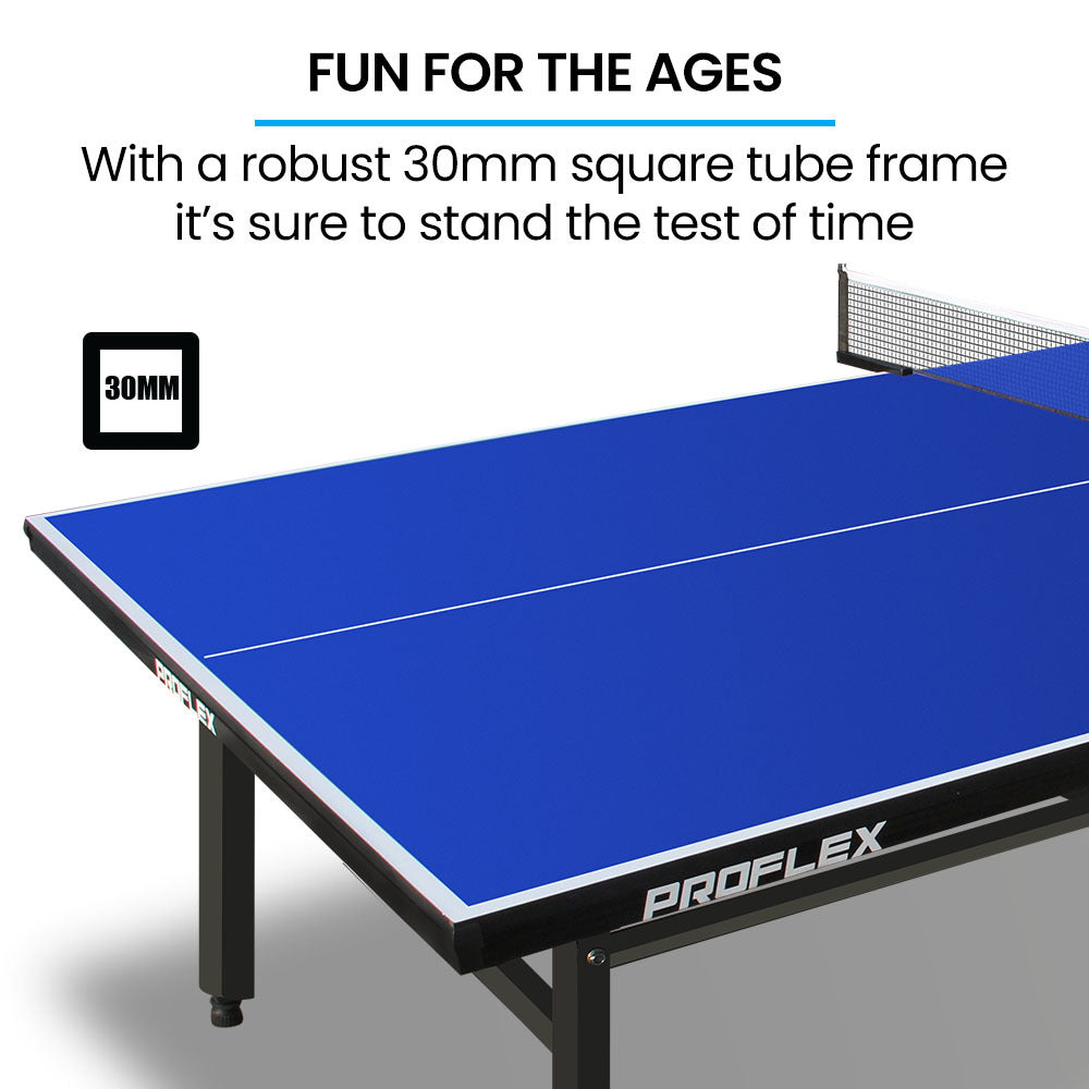 Proflex Table Tennis Table, with 4 Player Ping Pong Paddle and Pingpong Ball Pack