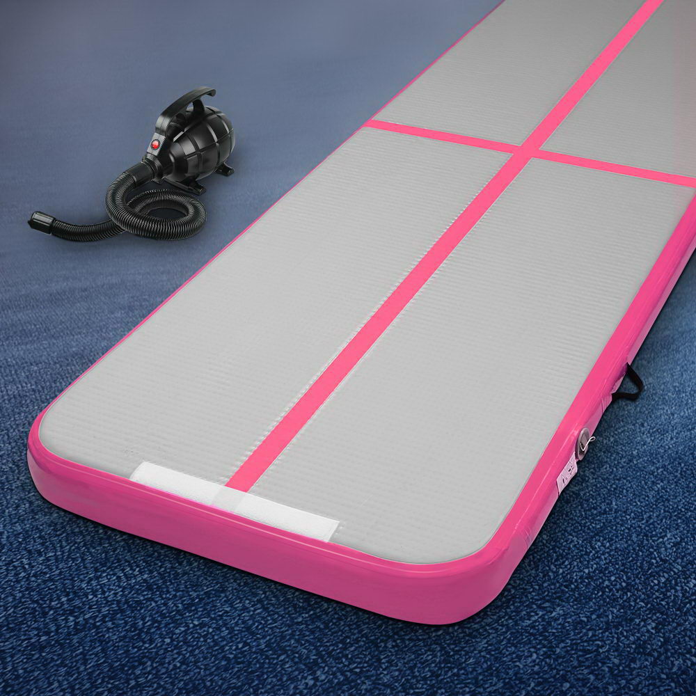 Everfit 3MX1M Inflatable Tumbling Mat with Pump Pink