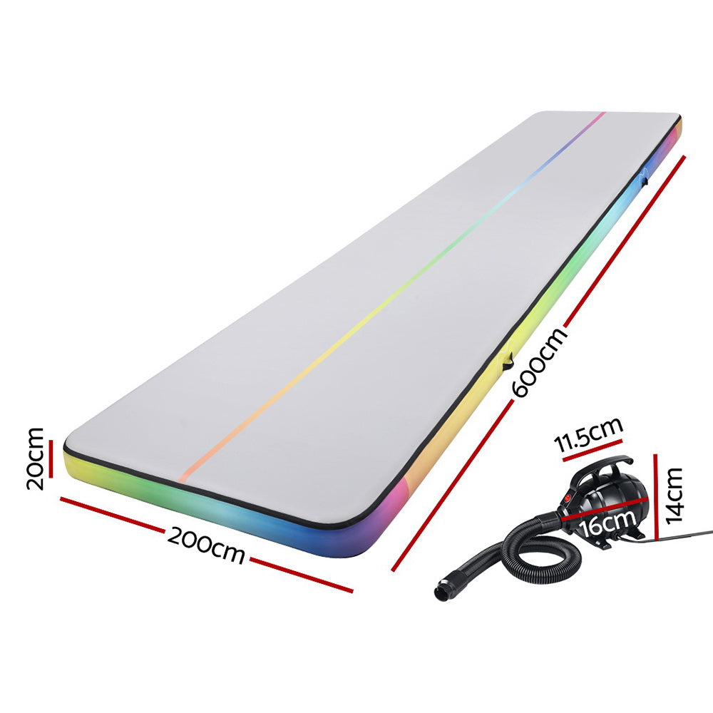 Everfit 6M Air Track Mat W/ Pump Colourful